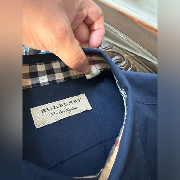 Authentic Men's Sherfield Sport Shirt S Slim Fit Navy Dress Shirt Strech cotton - Picture 6 of 13